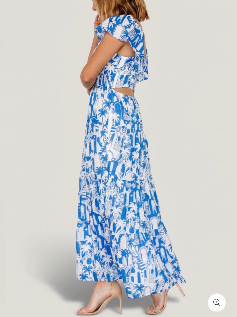 NWT BALTIC BORN Catira smocked lightweight cut out vacation maxi dress 1X - Picture 6 of 9